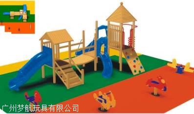 幼儿园户外大型木质滑梯荡桥攀爬架墙钻洞黄花梨儿童体能训练组合 6