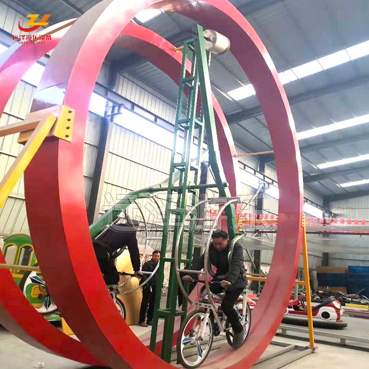 双圆环自行车 骑行无动力网红自行车 网红游乐设施 360度自行车 9