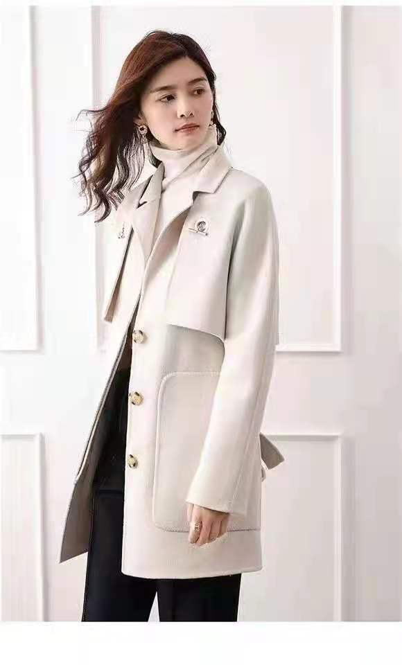 高档双面羊绒大衣Choul Kim品牌大衣 羊绒水波纹 羊毛面料 13