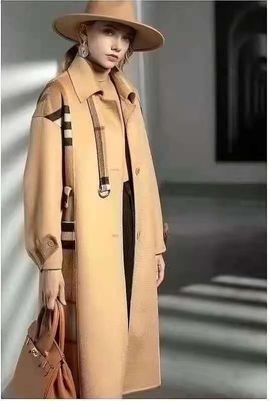 高档双面羊绒大衣Choul Kim品牌大衣 羊绒水波纹 羊毛面料 11
