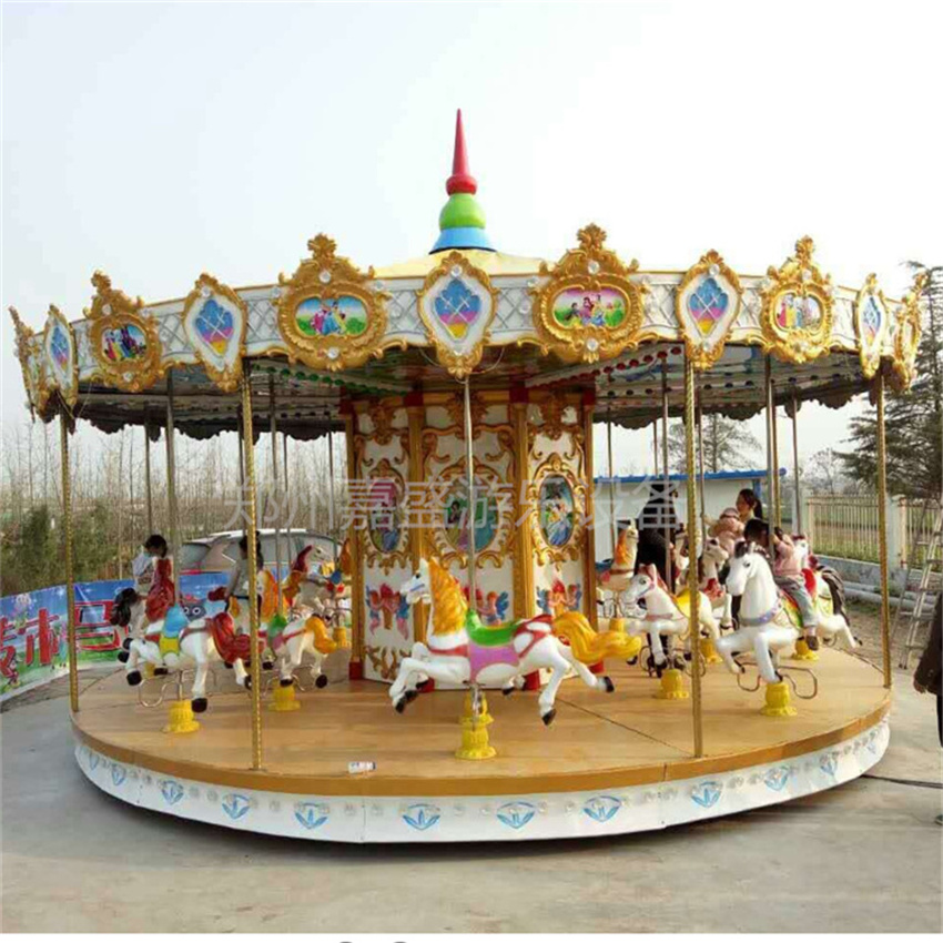 旅游景点摆放的游乐设备   儿童转马 吸引人的旋转木马